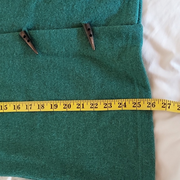Royal Scot Women's Cardigan Sweater Green Alpaca Wool Longer Length Peru FLAW L - Picture 8 of 10